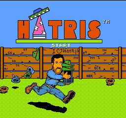 Hatris title screen for NES